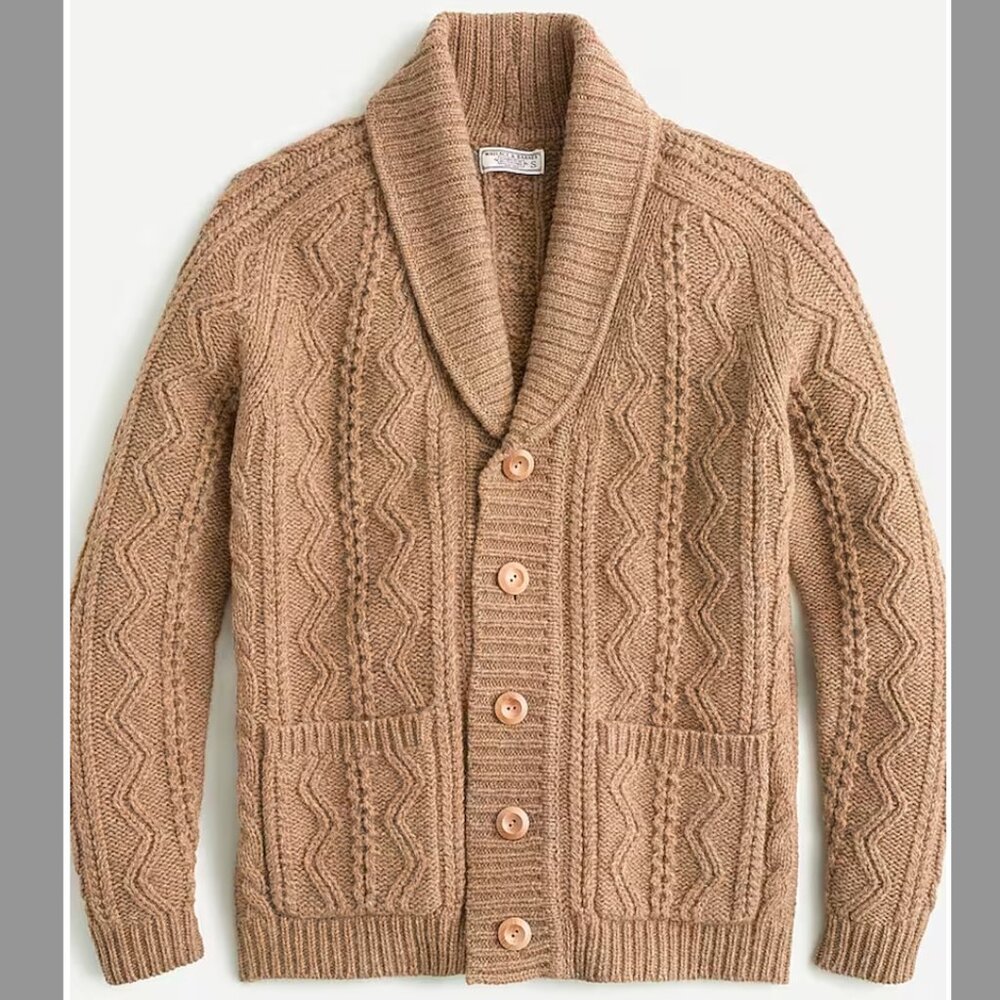 Wallace & Barnes cable-knit shawl-collar cardigan (Medium)